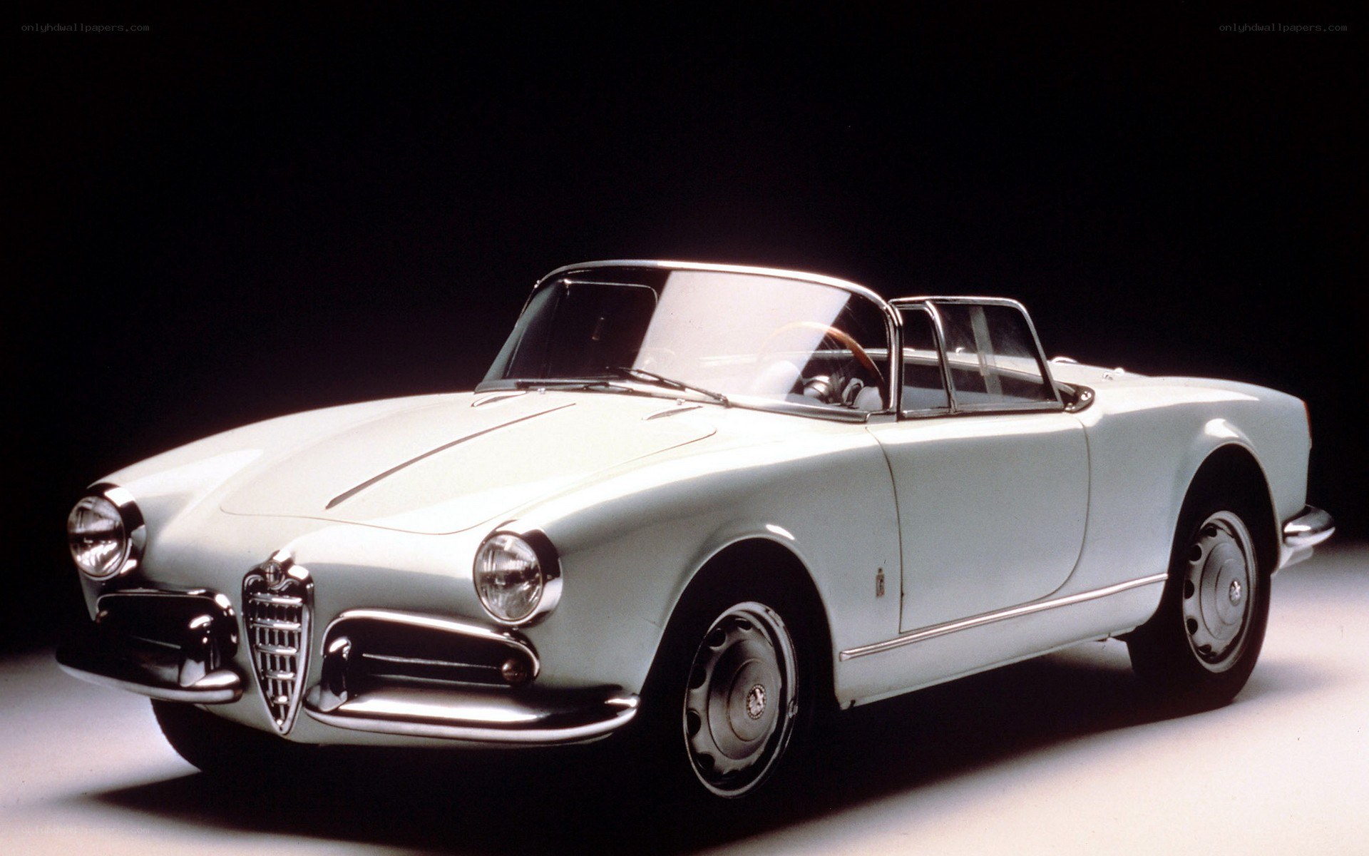 Classic white Alfa Romeo convertible