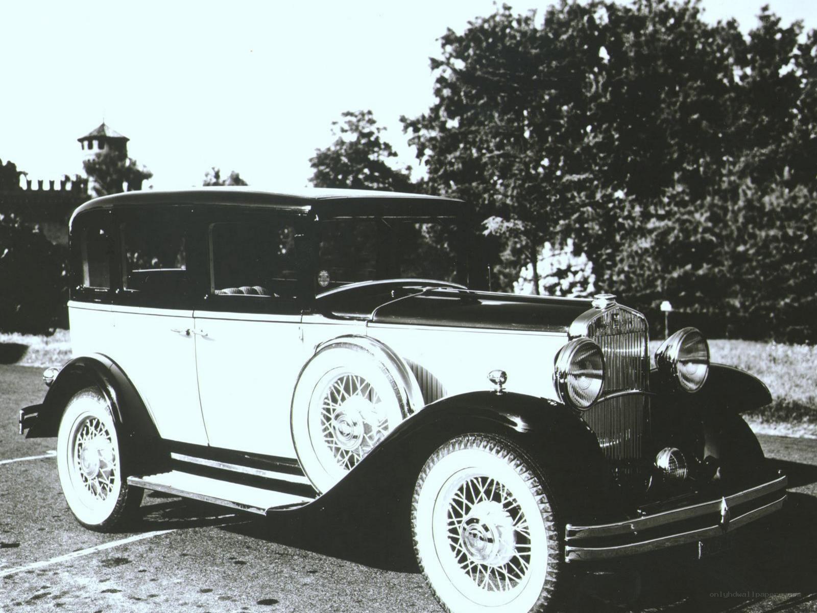Classic white and black car