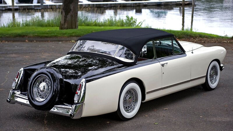 Classic white and black convertible