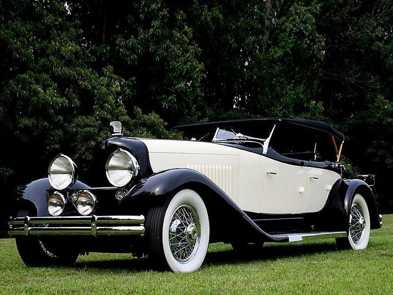 Classic white and black convertible