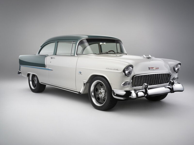 Classic white and green Chevrolet