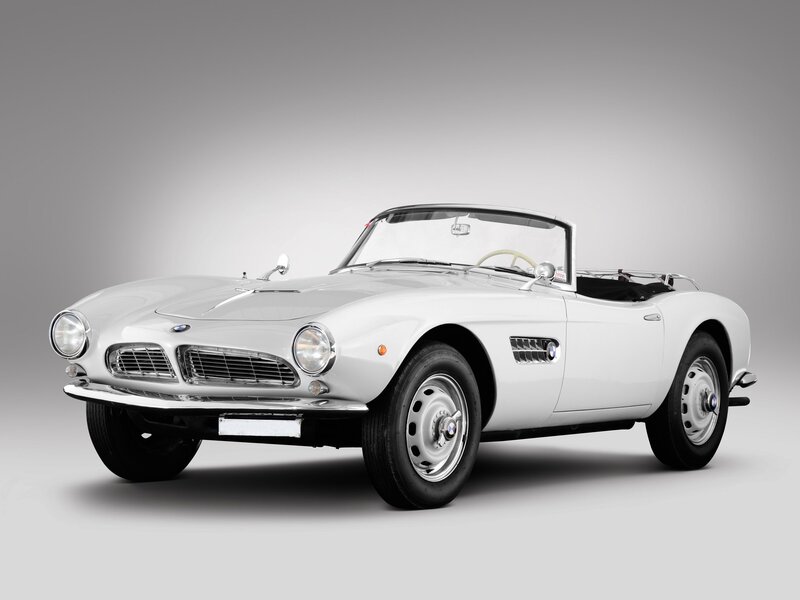 Classic white BMW roadster