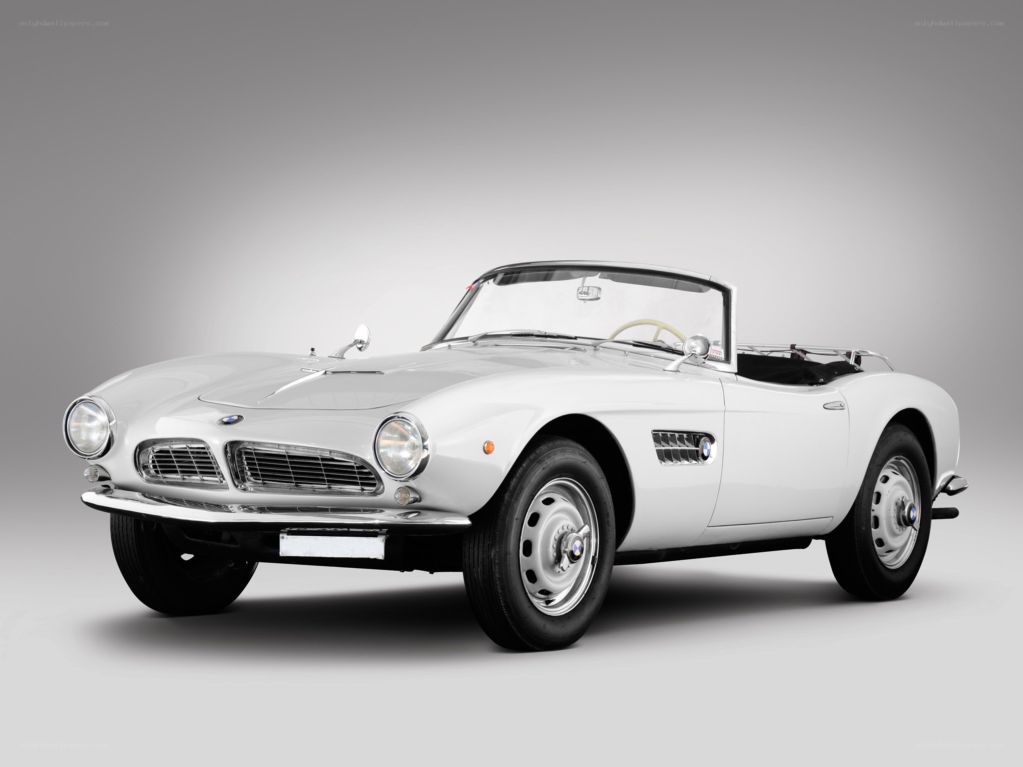 Classic white BMW roadster