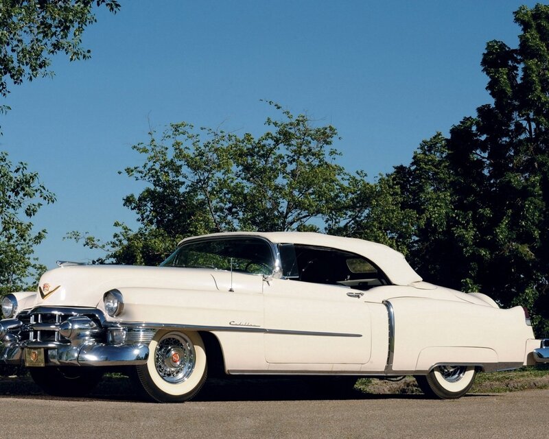 Classic white Cadillac convertible