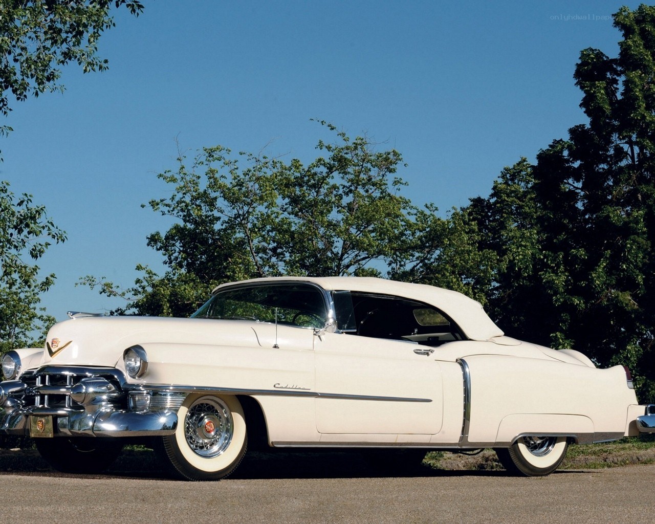 Classic white Cadillac convertible