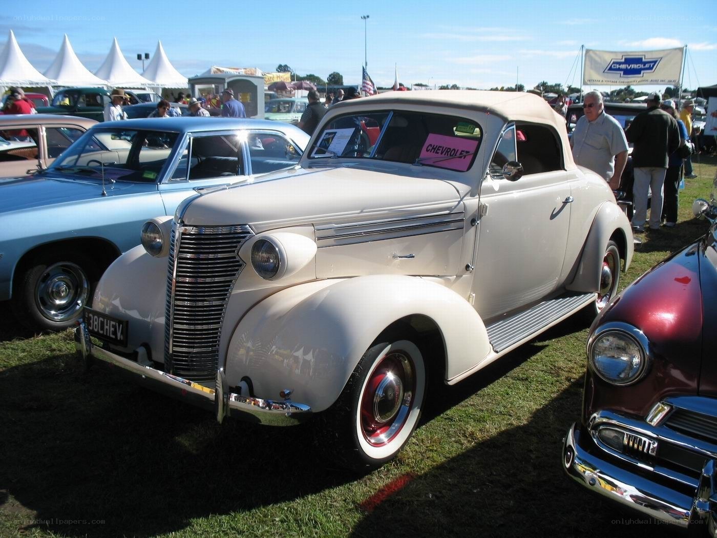 Classic white Chevrolet convertible