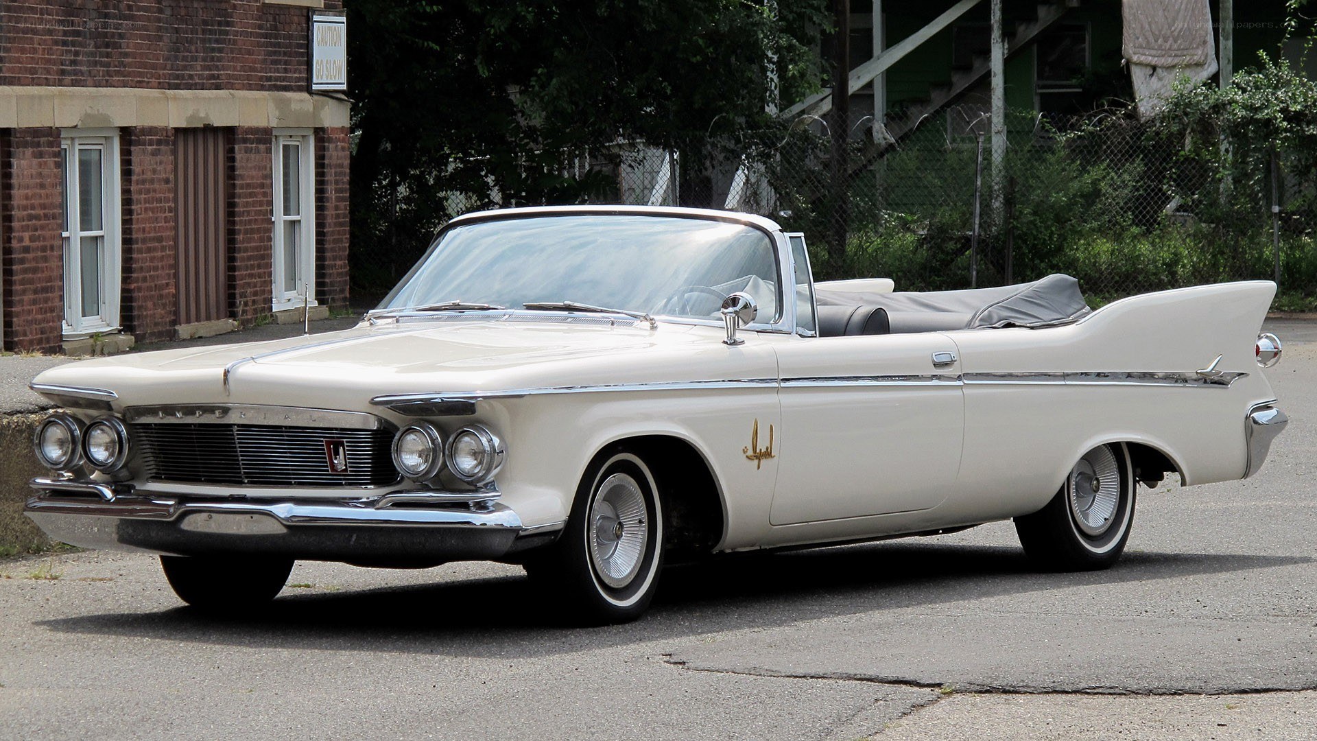 Classic white convertible car