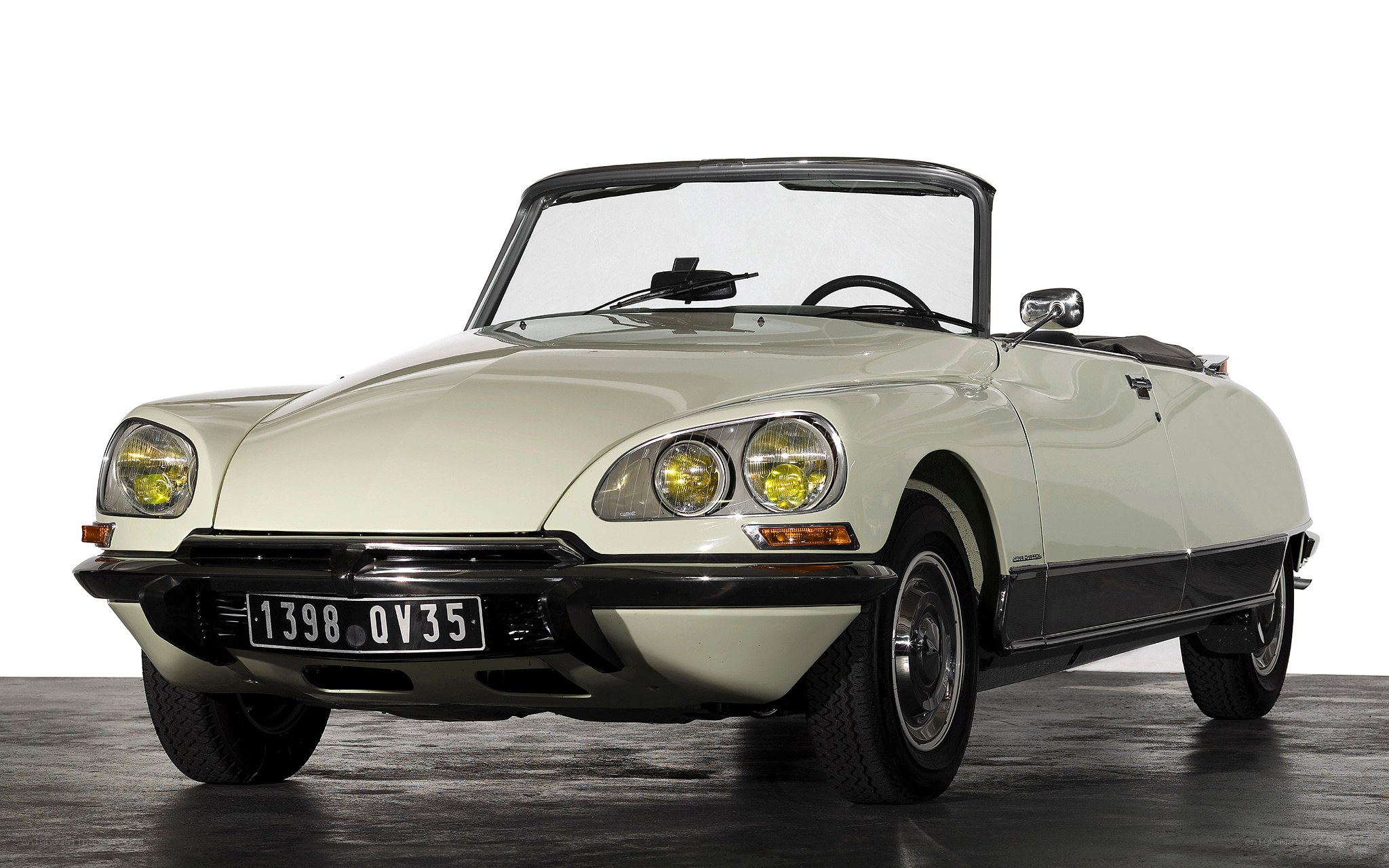 Classic white convertible car