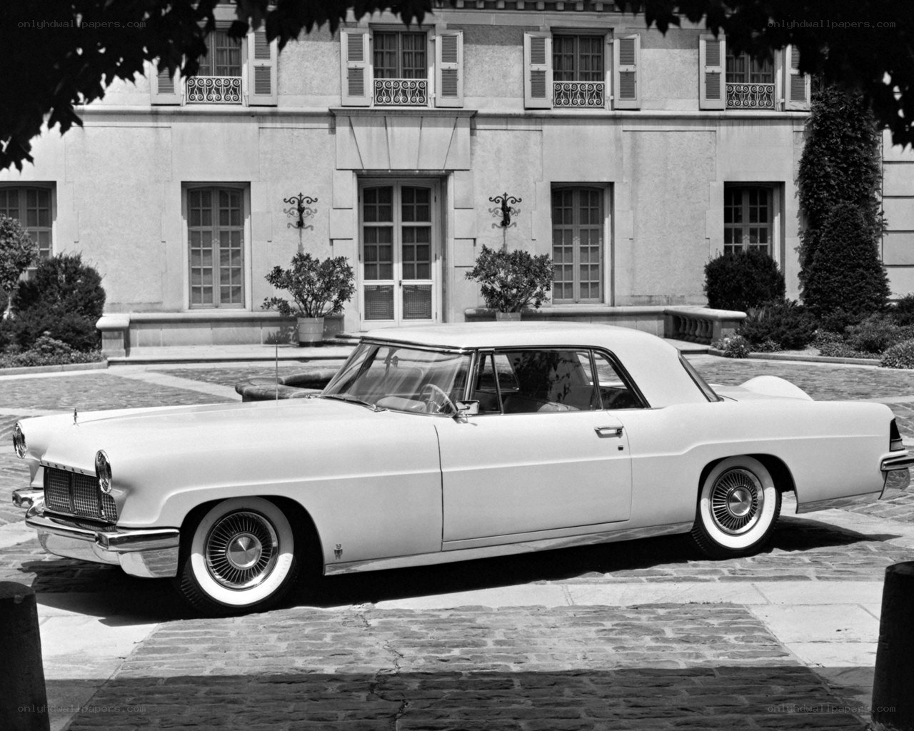 Classic white convertible car