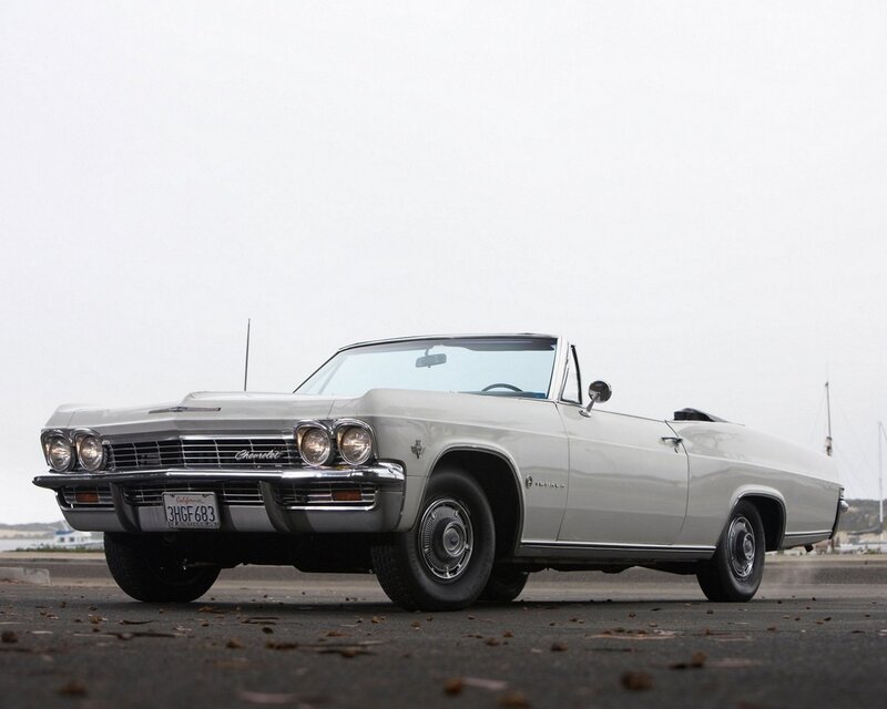 Classic white convertible car
