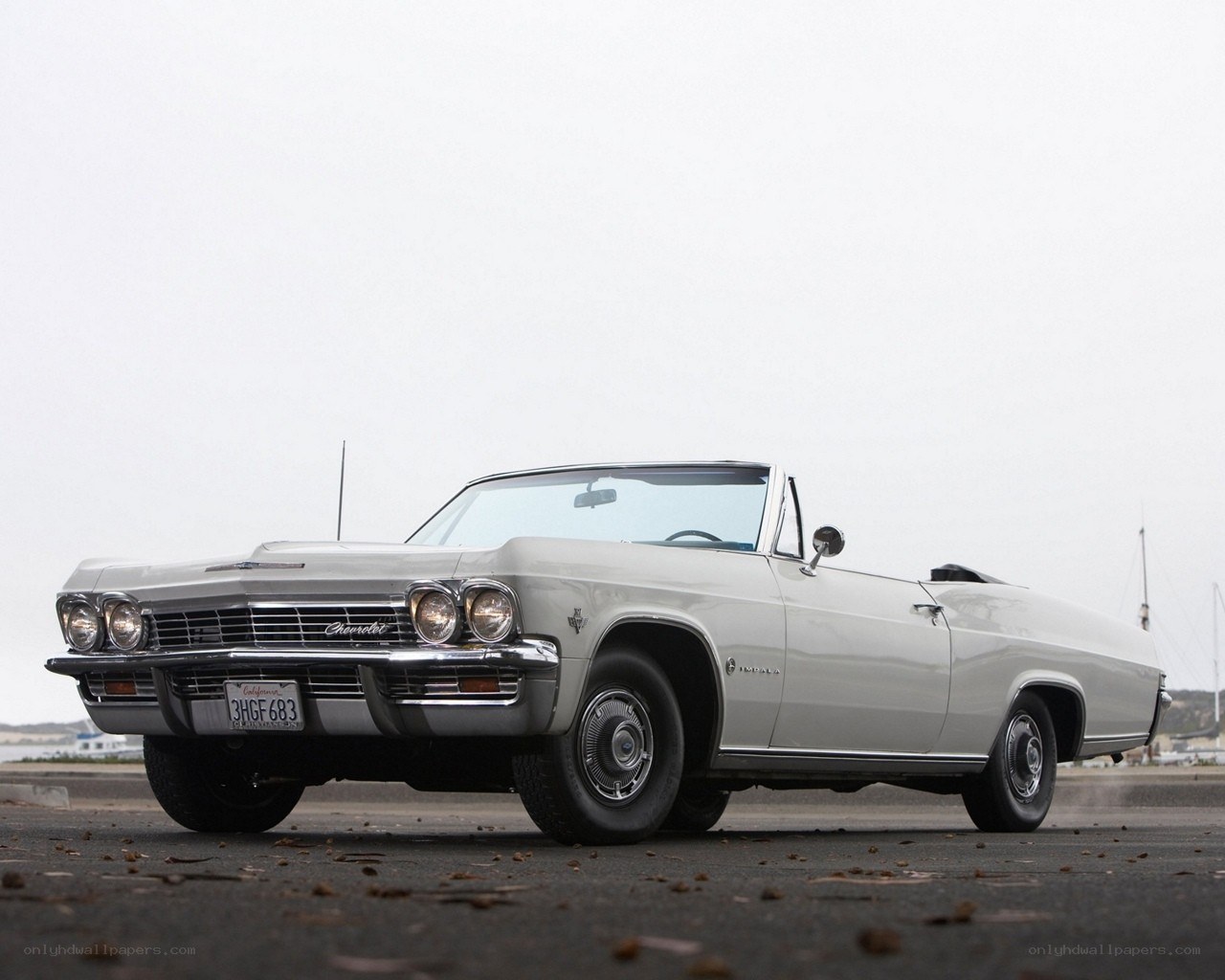 Classic white convertible car