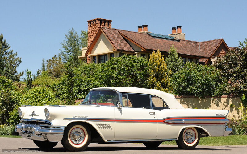 Classic white convertible car