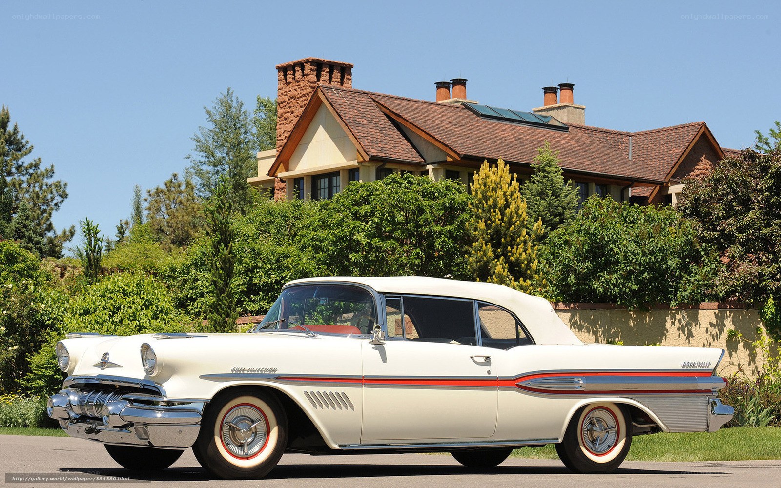 Classic white convertible car