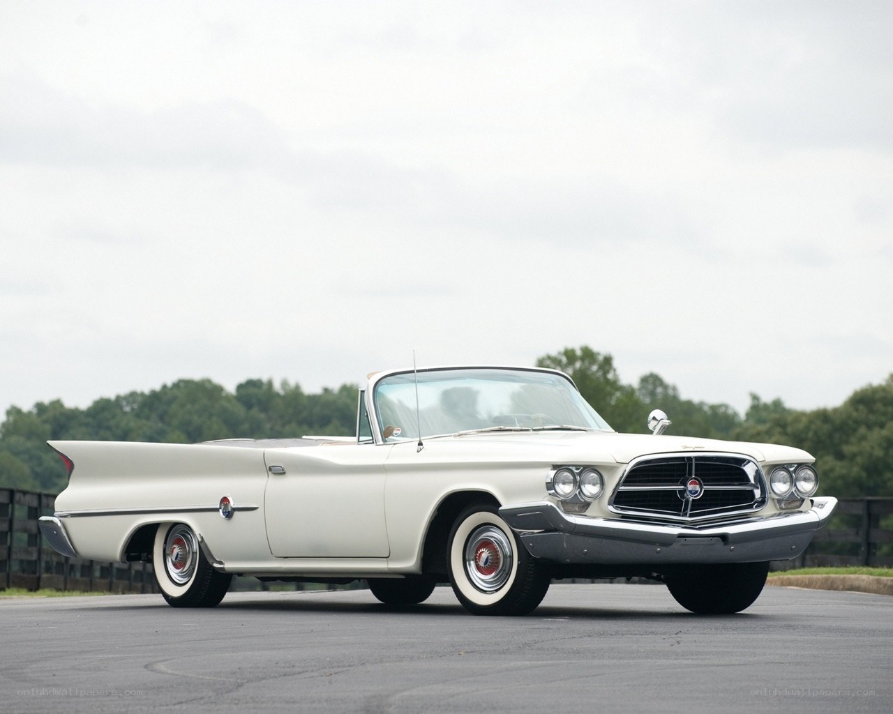 Classic white convertible car