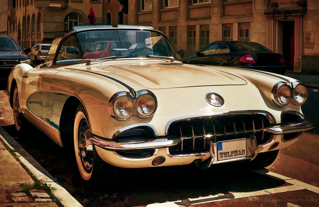 Classic white convertible car