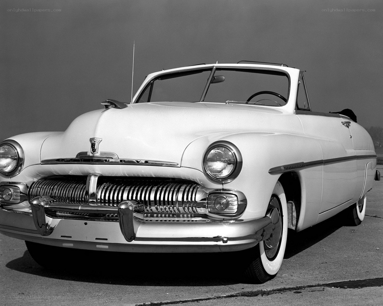 Classic white convertible car