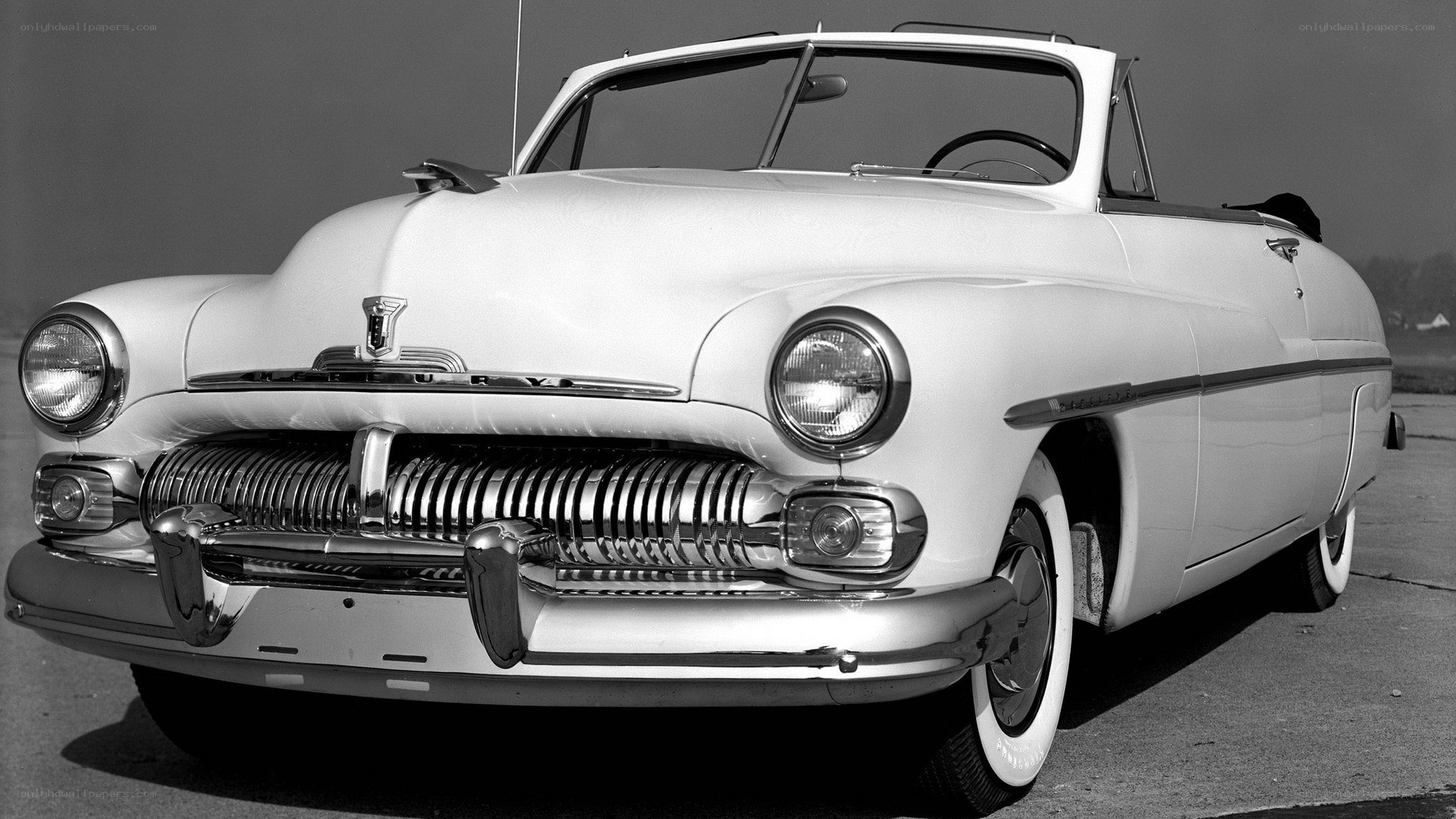 Classic white convertible car