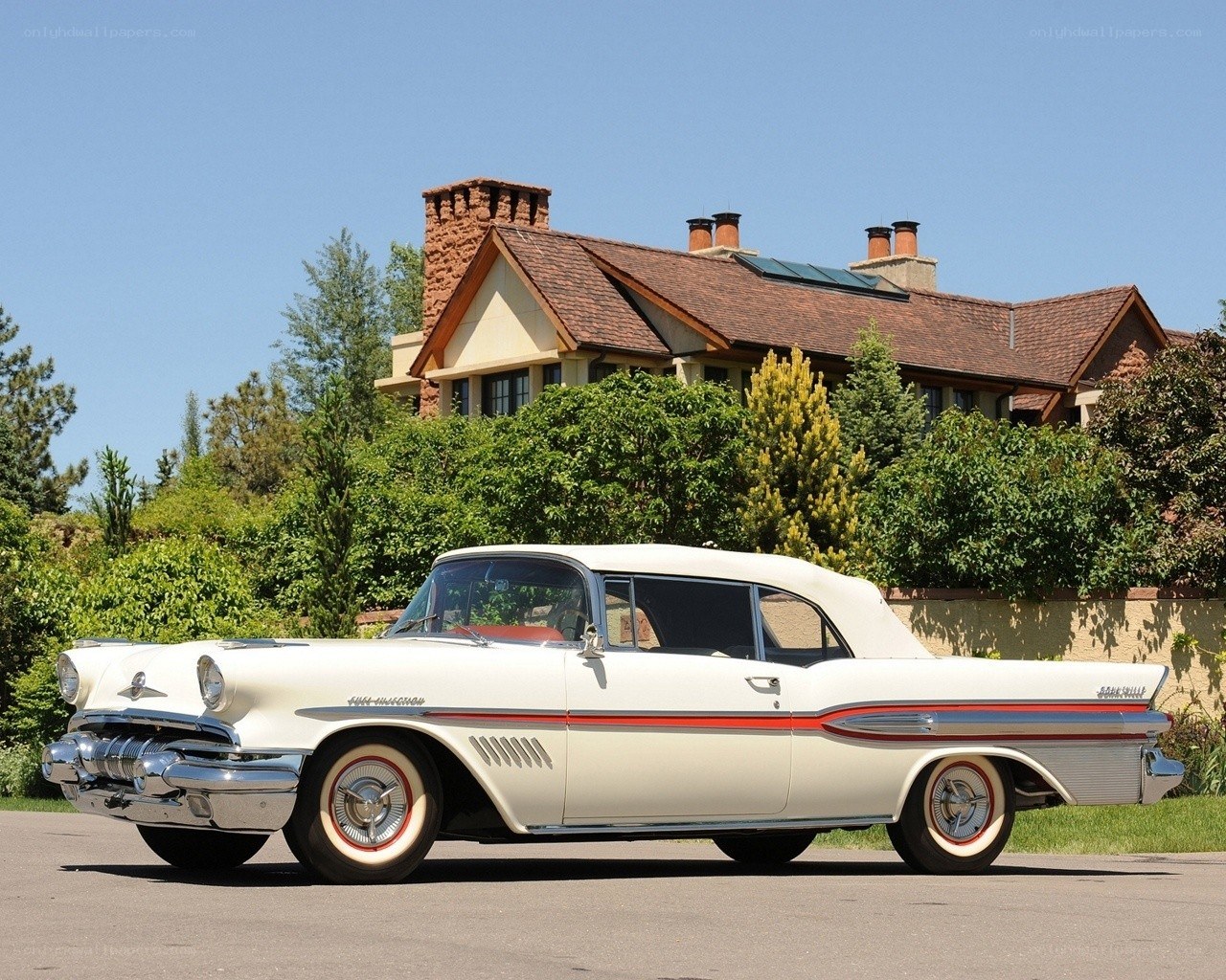 Classic white convertible car