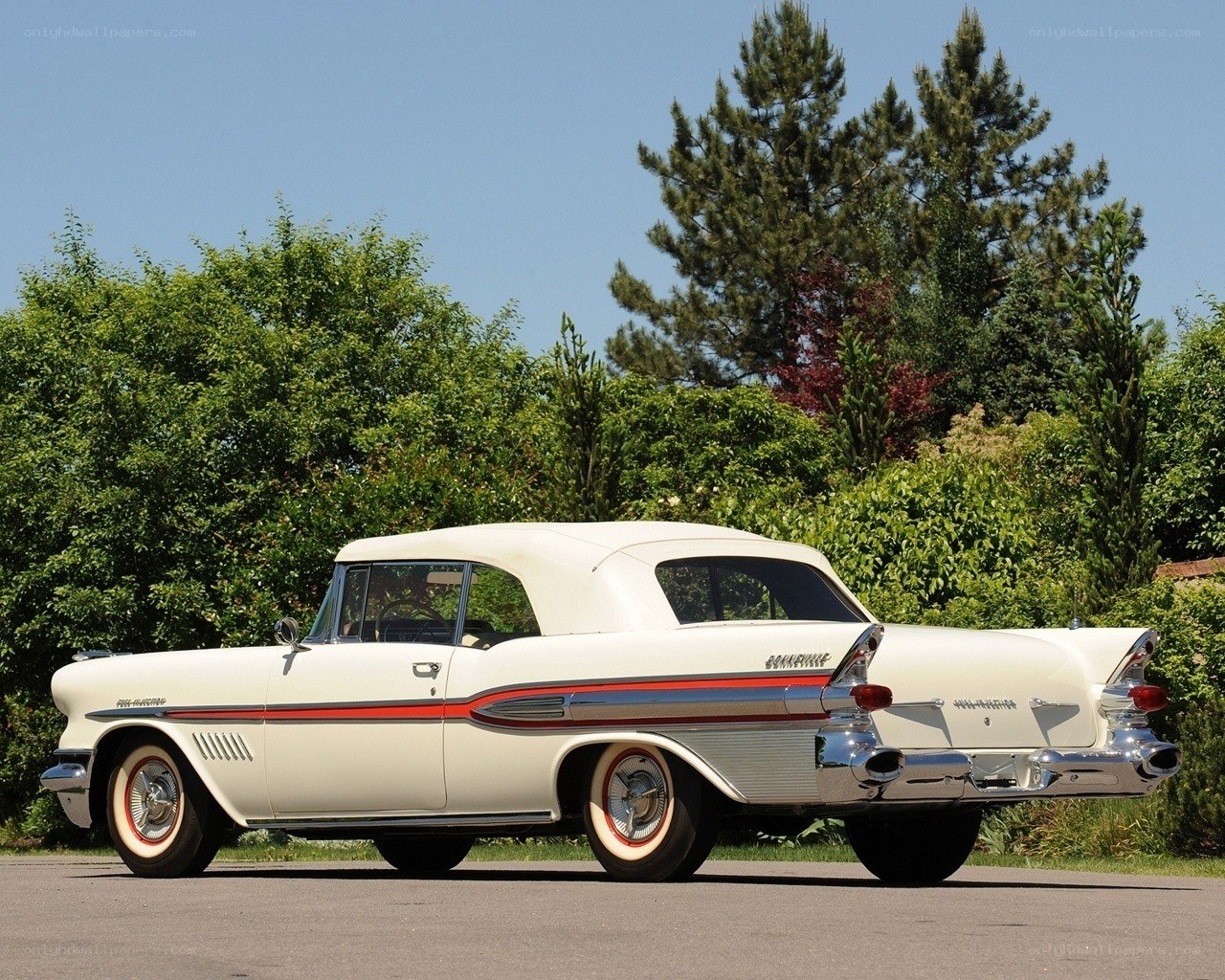 Classic white convertible car
