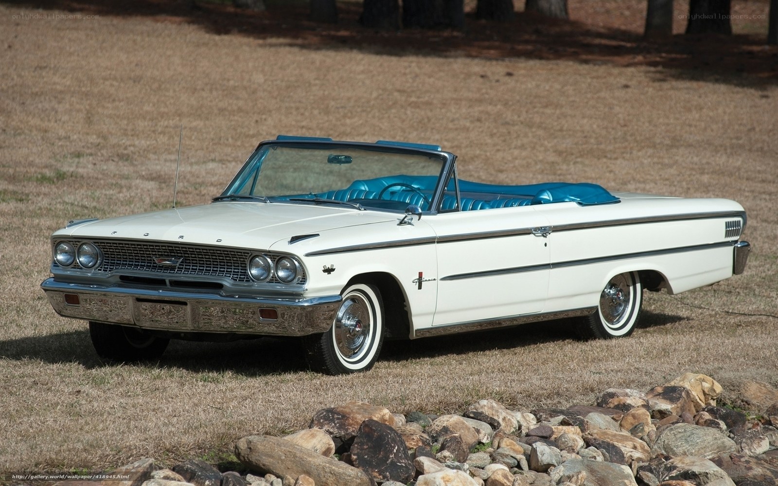 Classic white convertible car