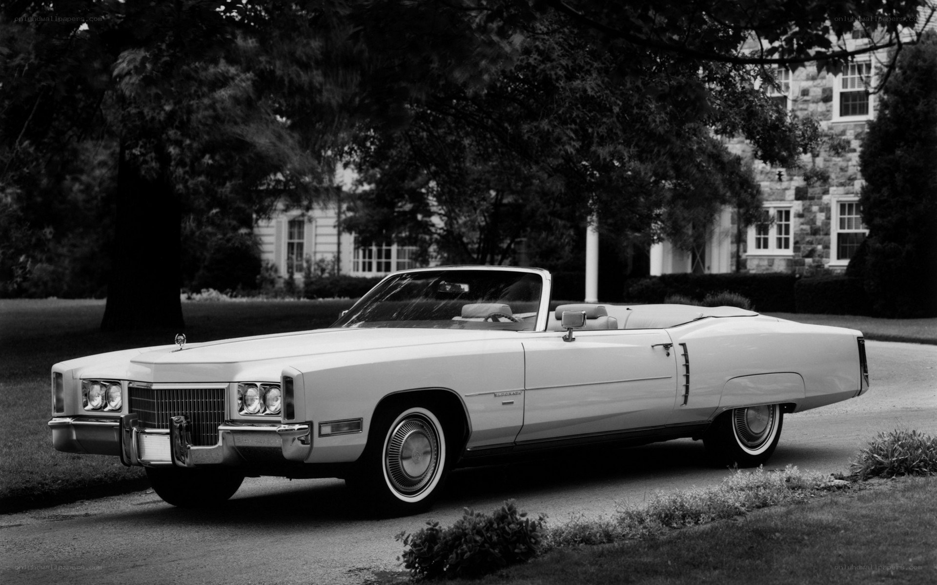 Classic white convertible car