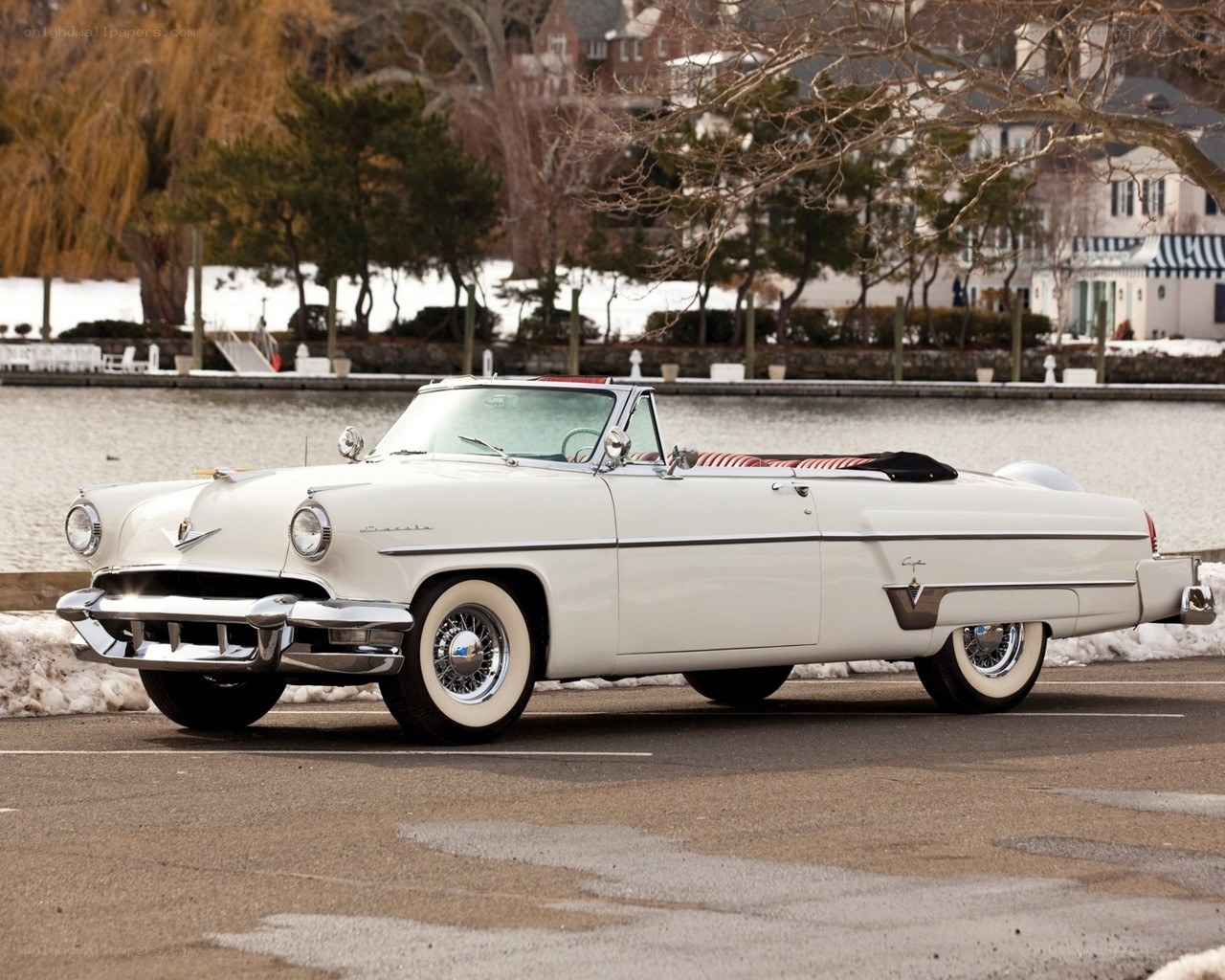 Classic white convertible car