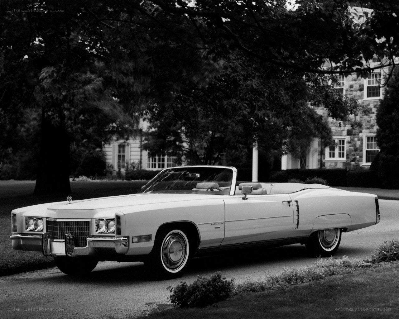 Classic white convertible car