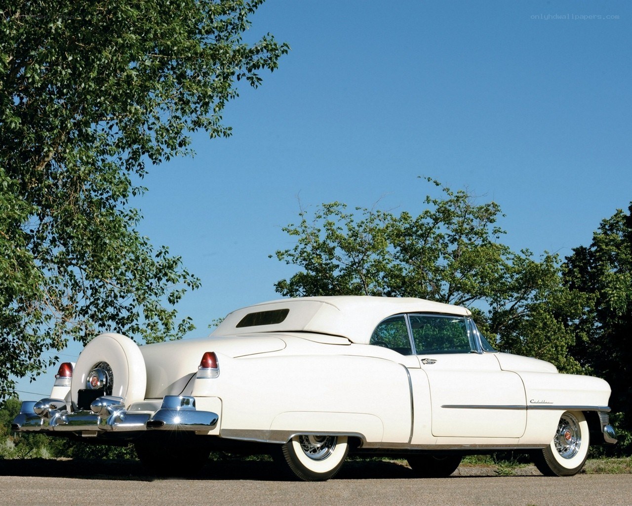 Classic white convertible car