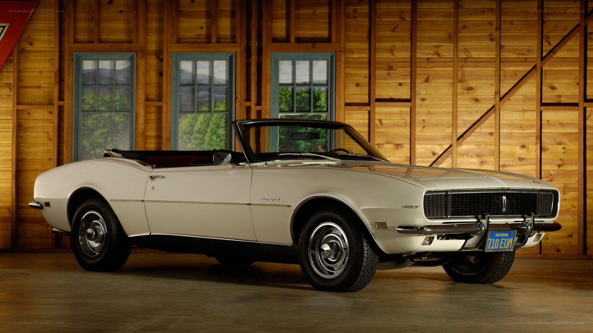 Classic white convertible car