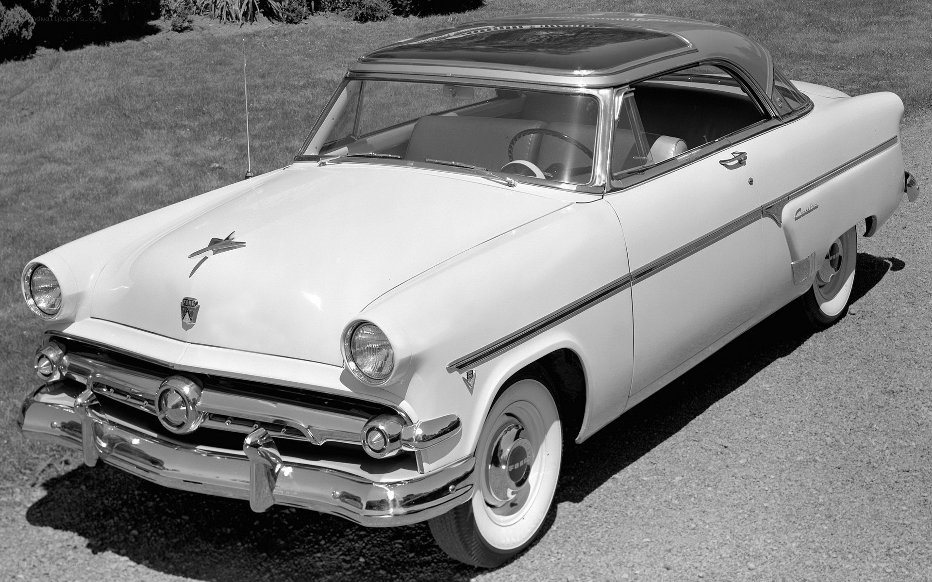 Classic white convertible car