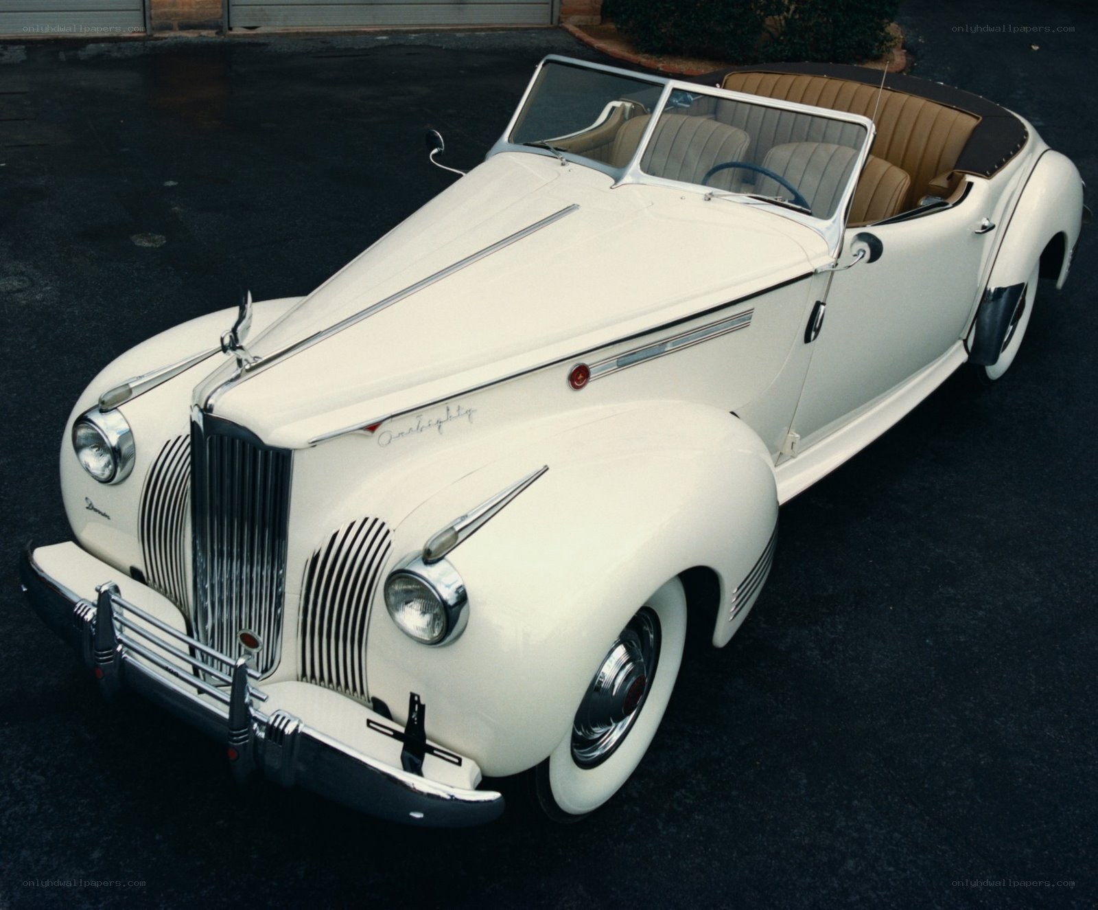 Classic white convertible car