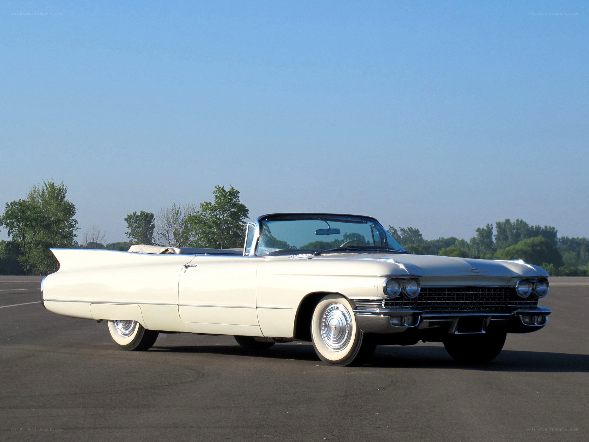 Classic white convertible car