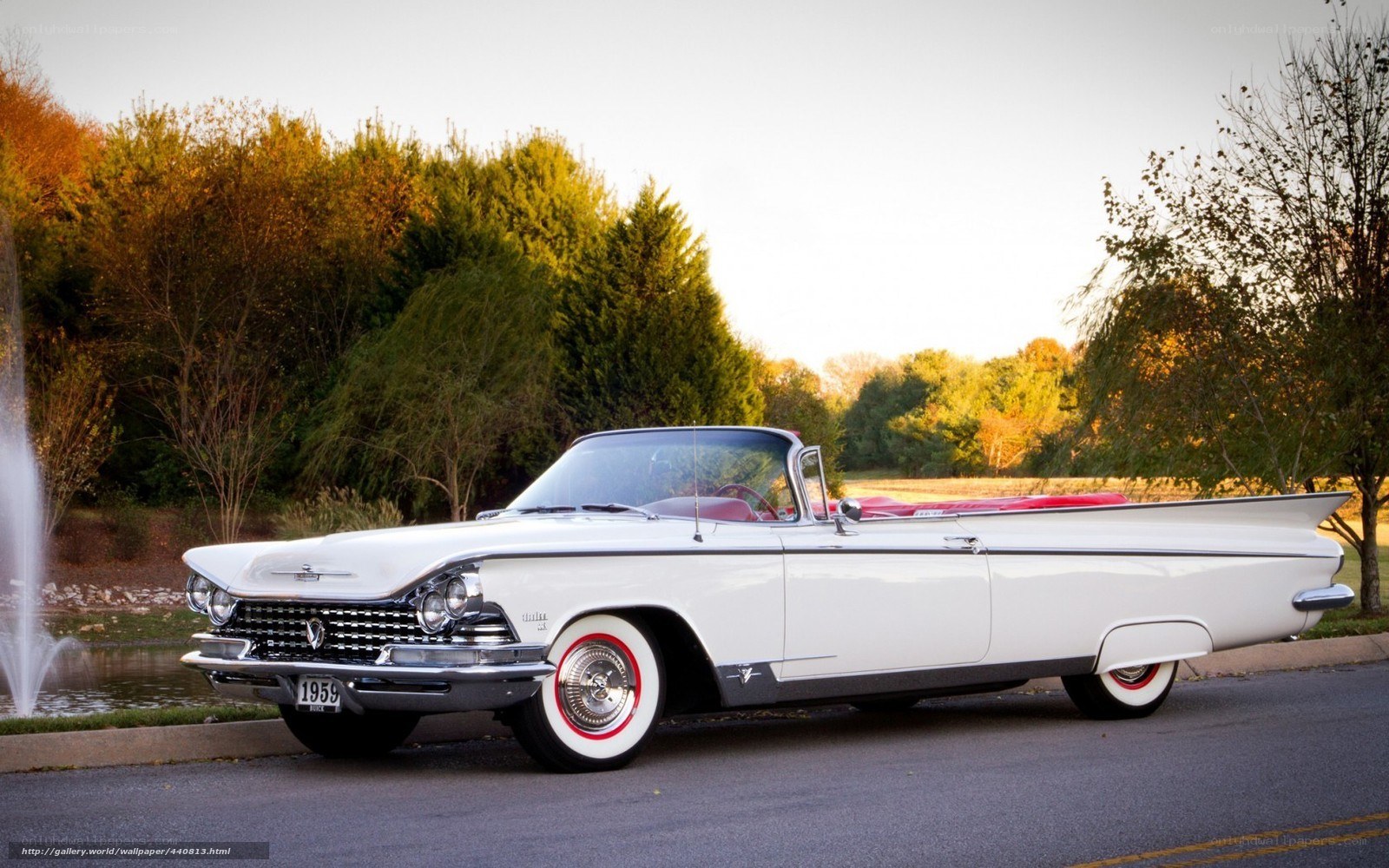 Classic white convertible car
