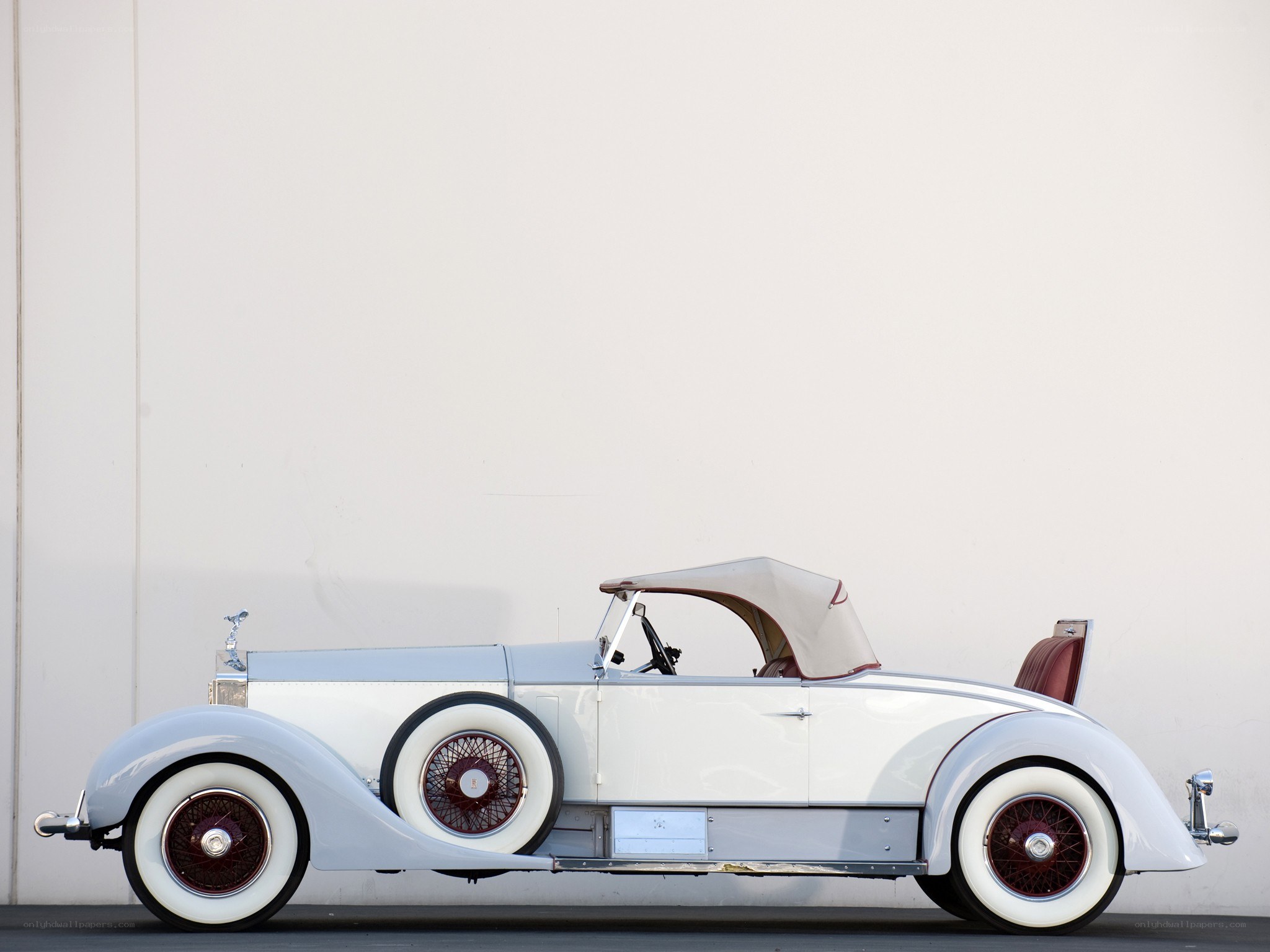 Classic white convertible car