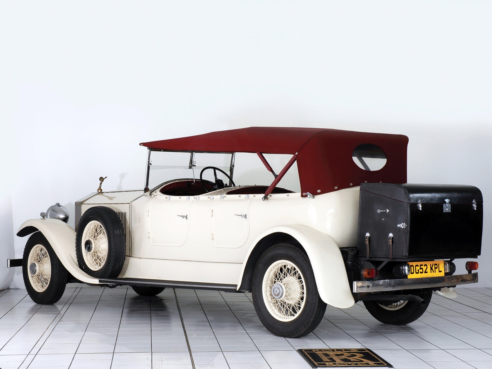 Classic white convertible car