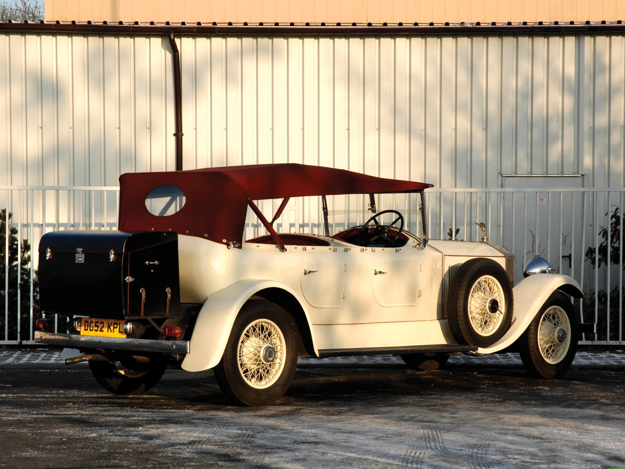 Classic white convertible car