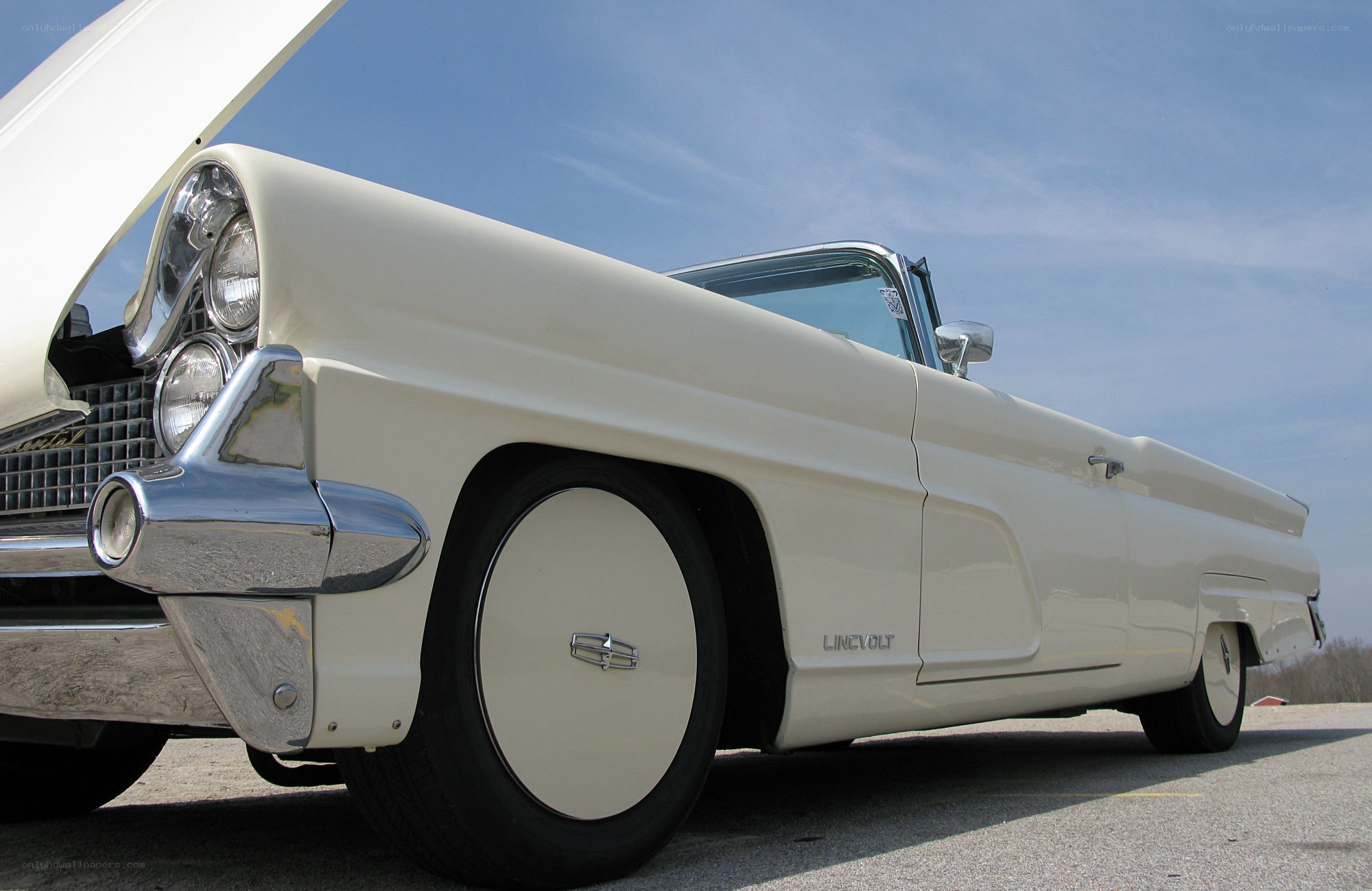 Classic white convertible car