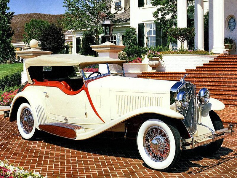 Classic white convertible car