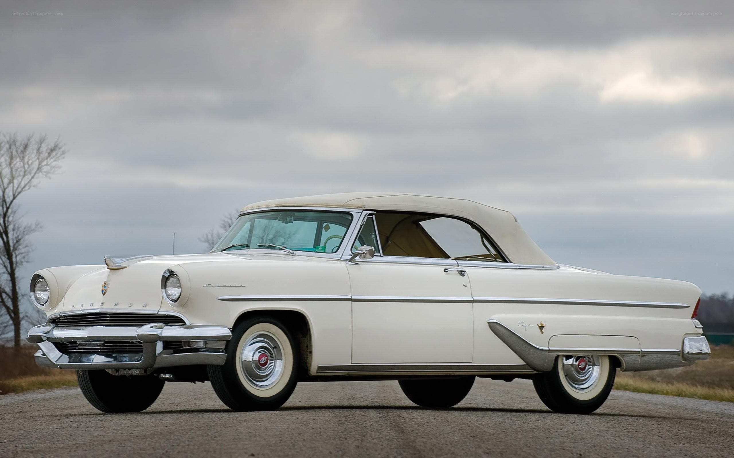 Classic white convertible car