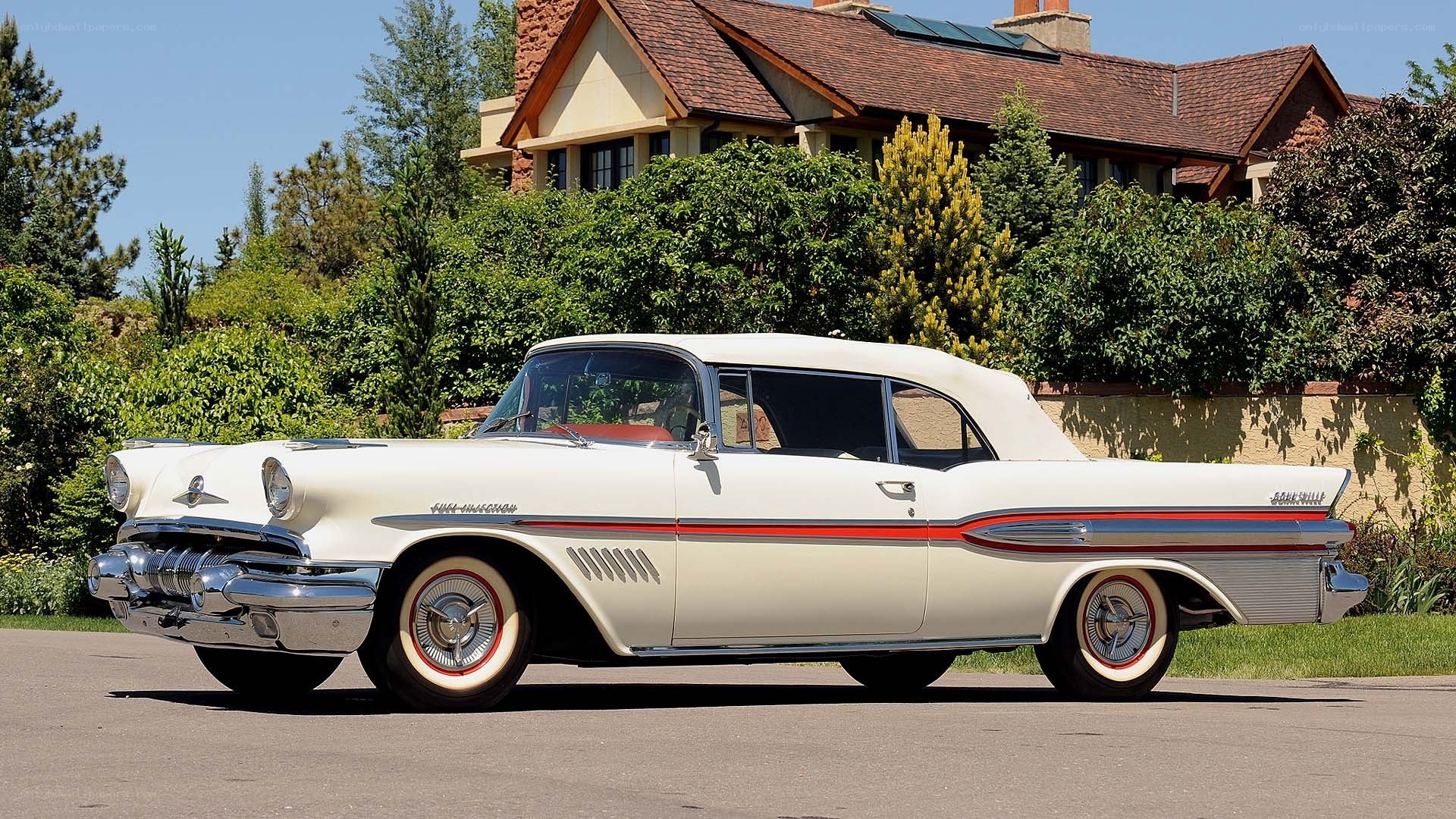 Classic white convertible car