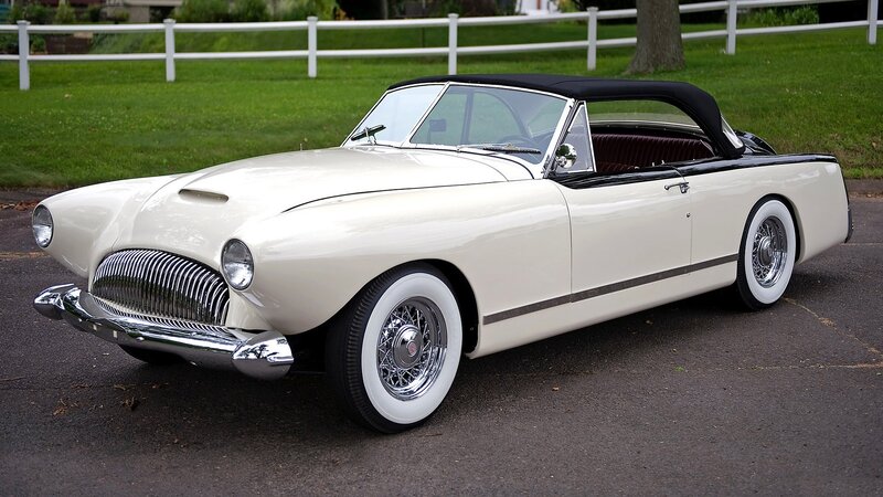 Classic white convertible car