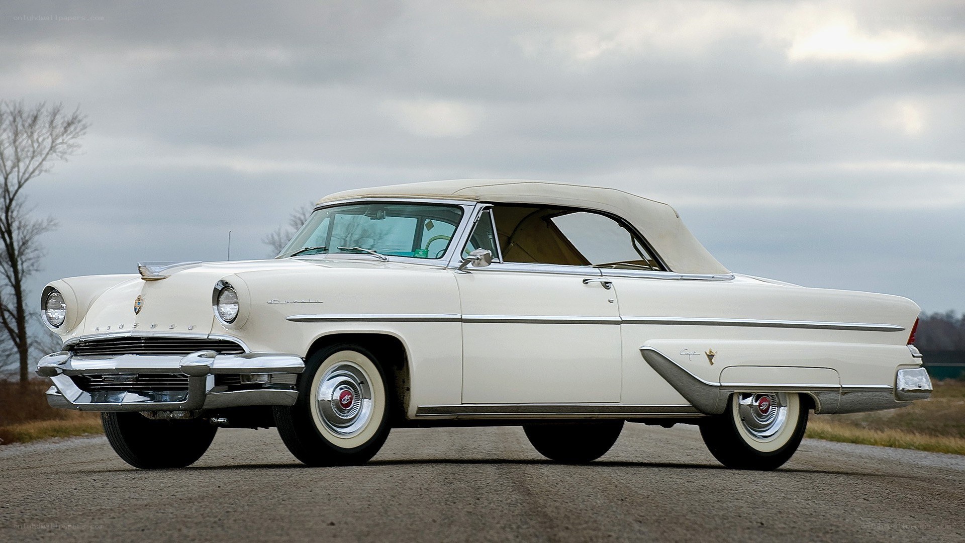 Classic white convertible car