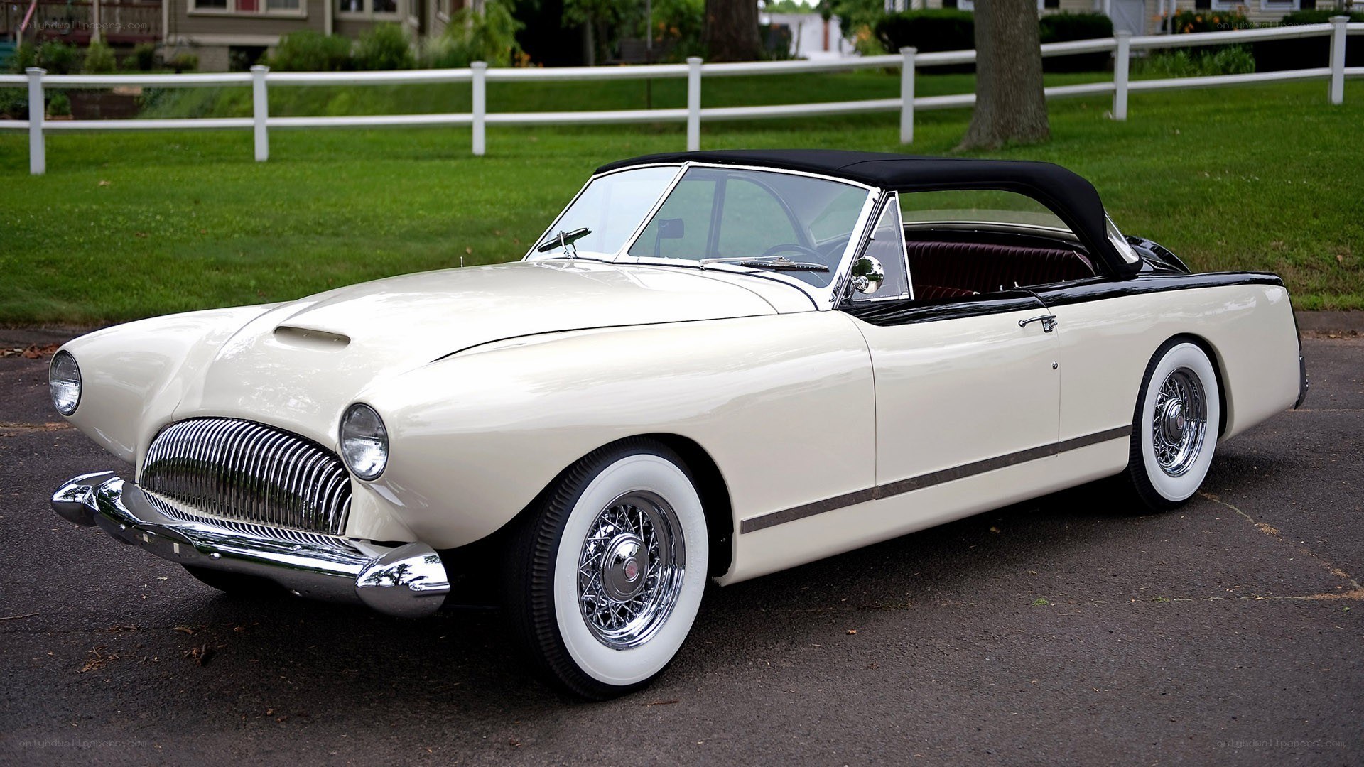 Classic white convertible car