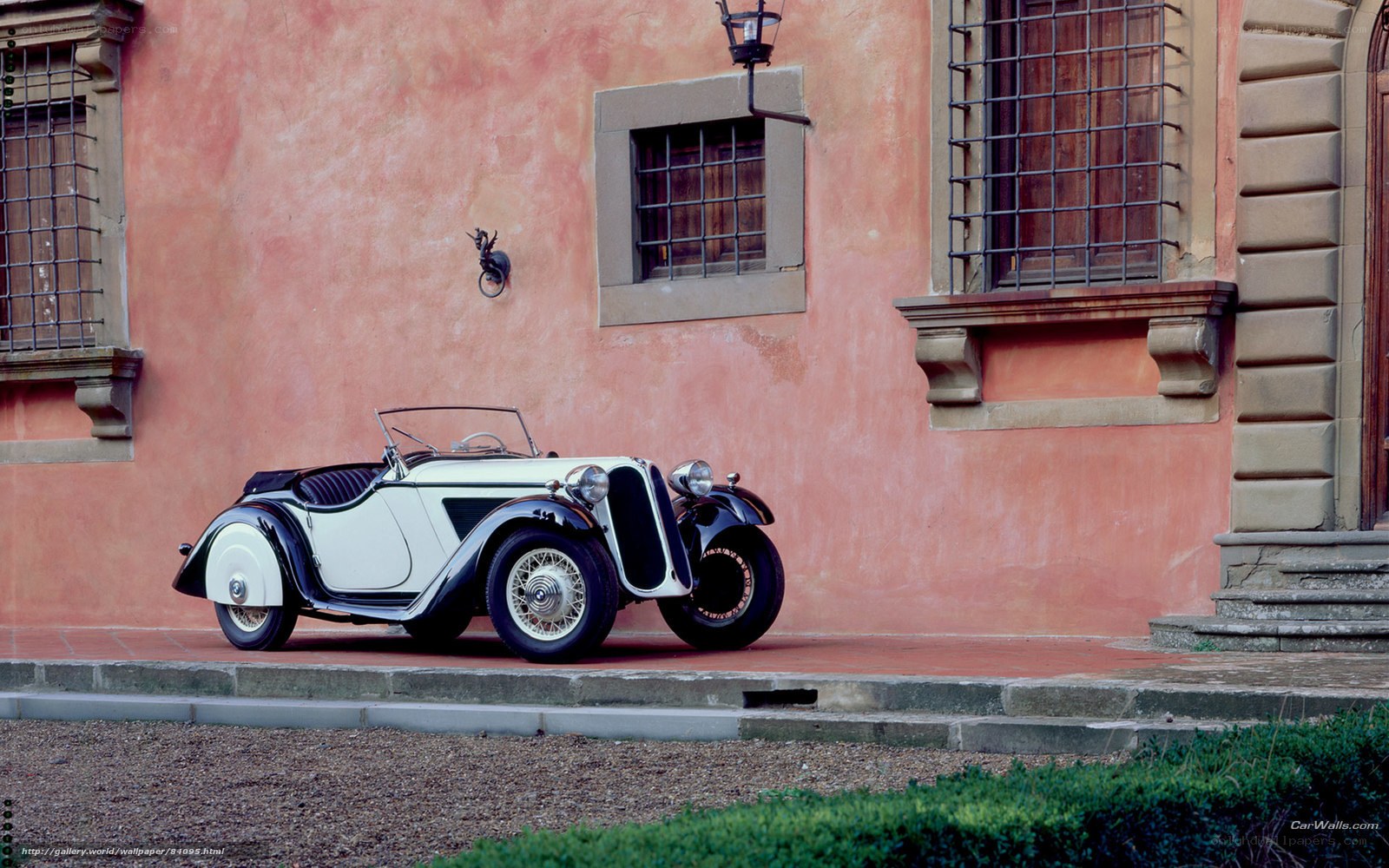 Classic white convertible car