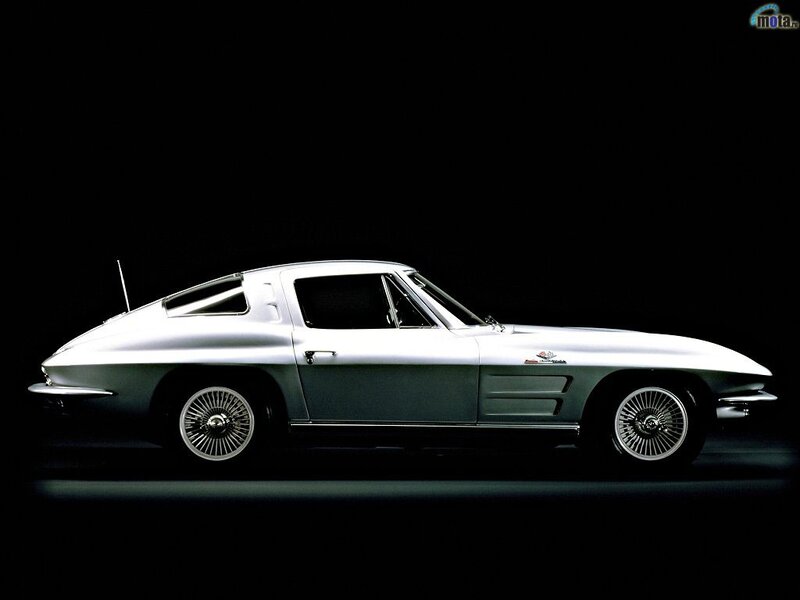 Classic white Corvette sports car