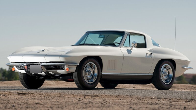Classic white Corvette sports car