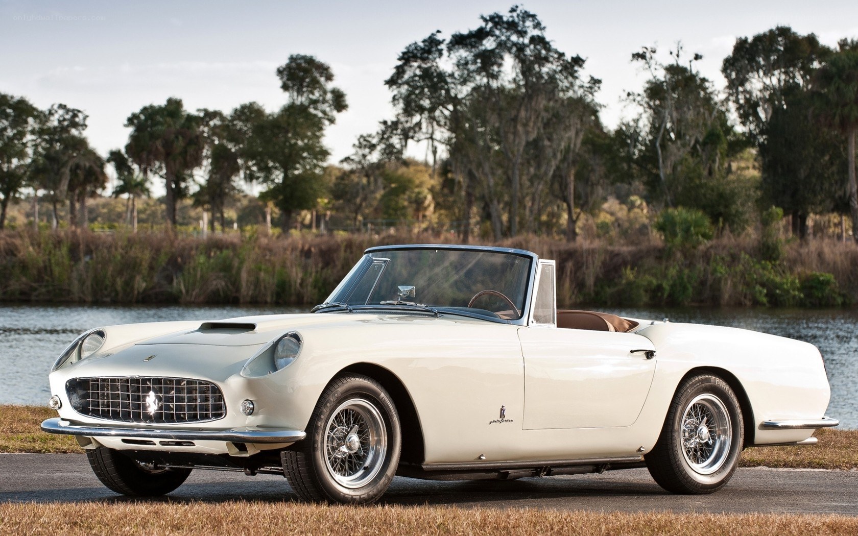 Classic white Ferrari convertible