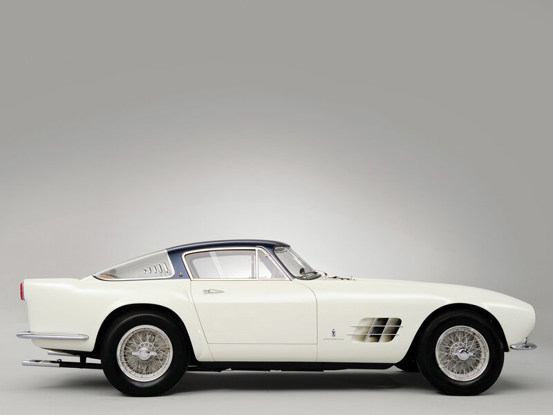 Classic white Ferrari sports car
