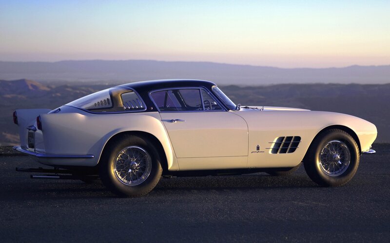 Classic white Ferrari sports car