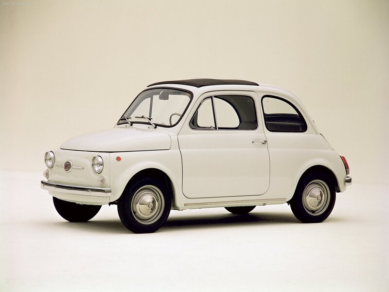 Classic white Fiat 500 car